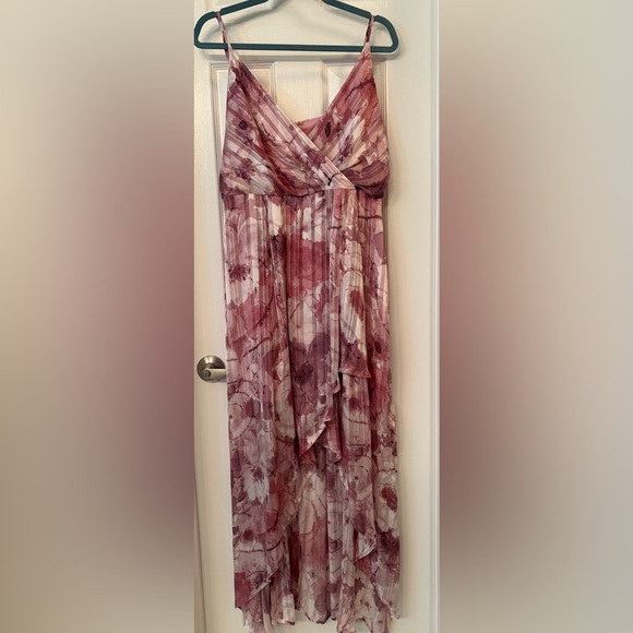 Lulu's Enchanted Mauve and Cream High Low Dress - Picture 1 of 3